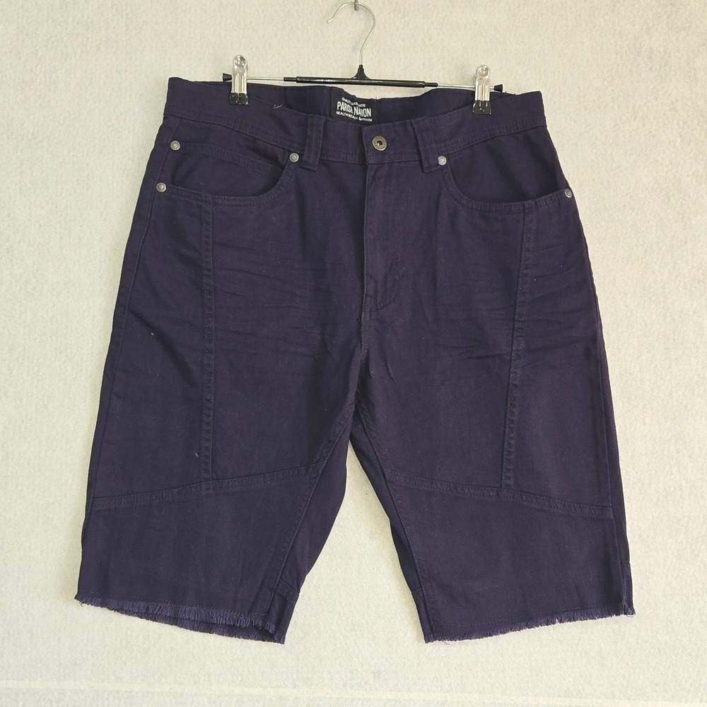 Parish Nation Mens Size 32 Purple Denim Shorts True Fit Raw Hem Streetwear B#310